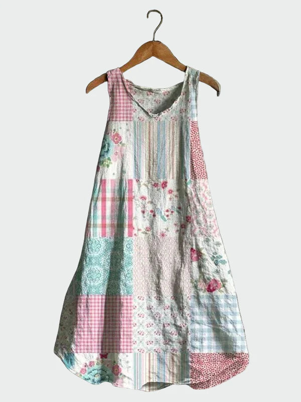 Vestido com Padrão Pastel