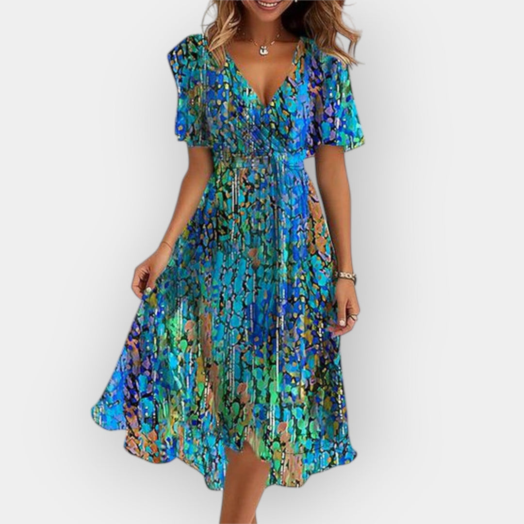 Vestido Midi com Silhueta Flare