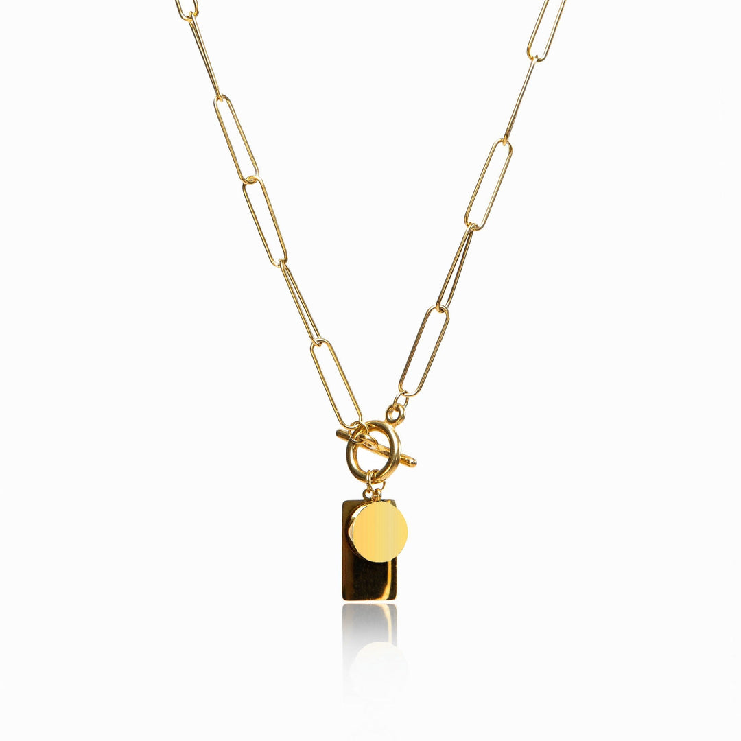 Colar Dourado com Fecho Retangular
