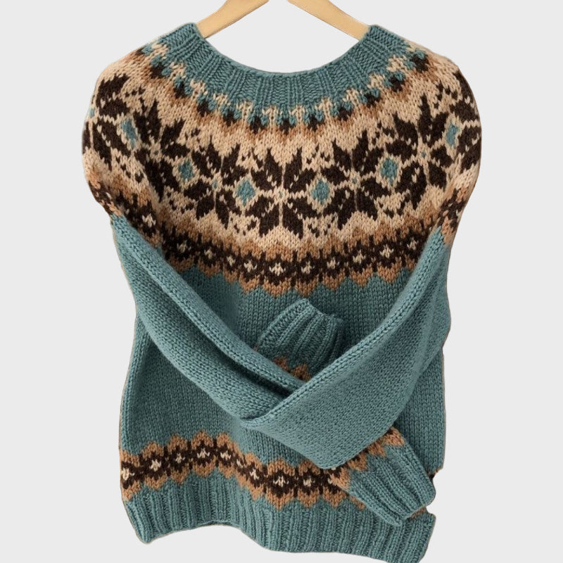 Pullover de Gola Alta de Inspiração Retro