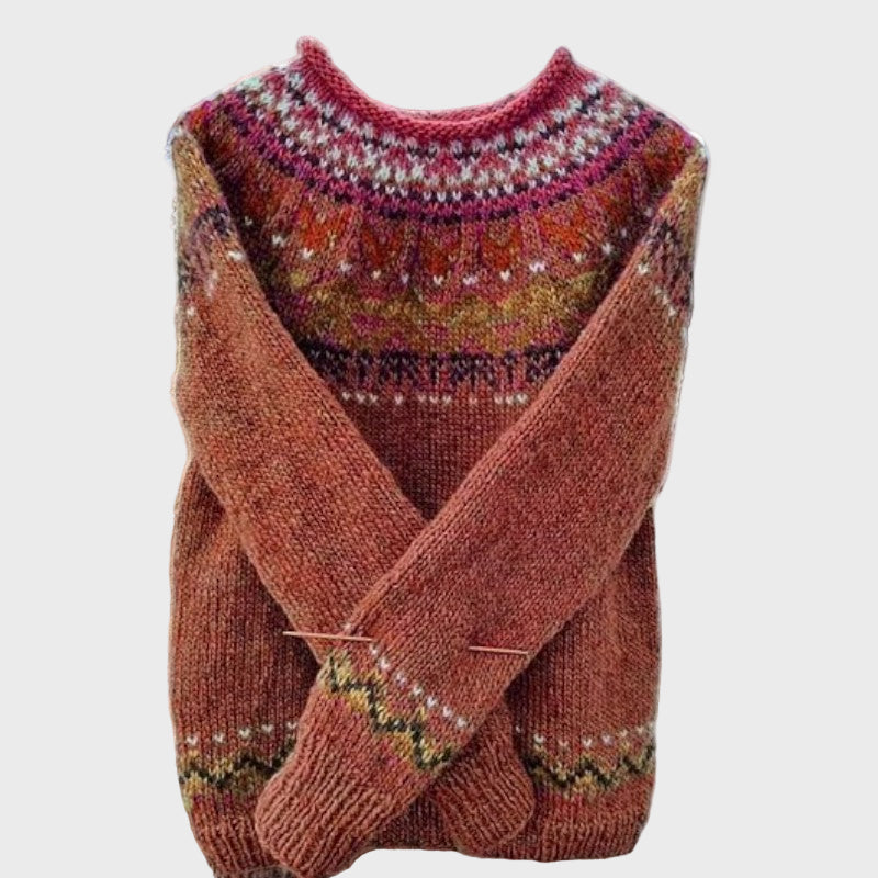 Pullover de Gola Alta Retro Inspirado