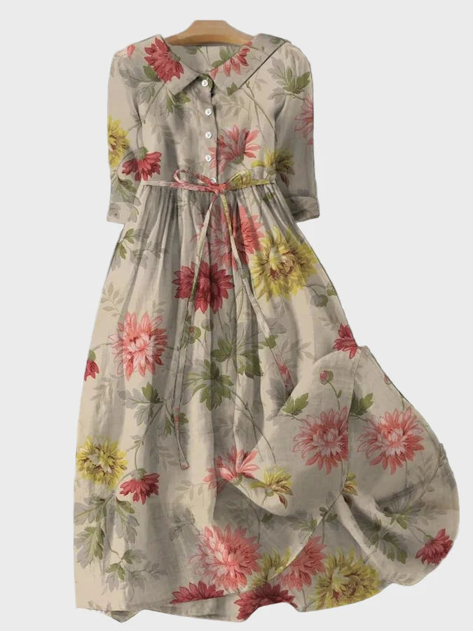 Vestido Retro com Bouquet