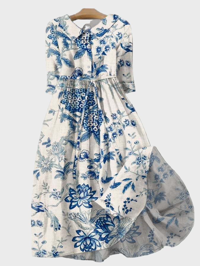 Vestido Floral de Porcelana
