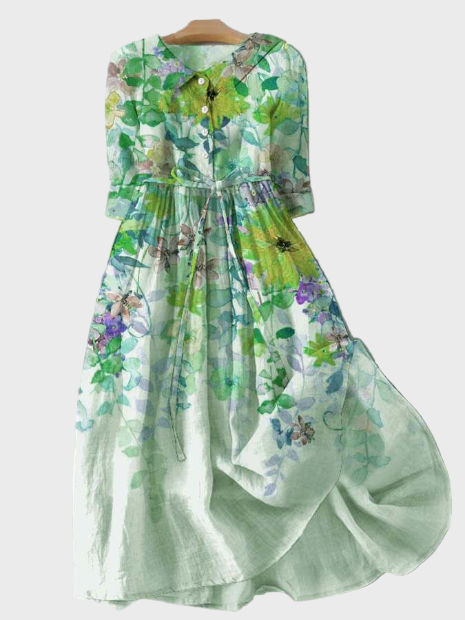 Vestido de Jardim em Aquarela