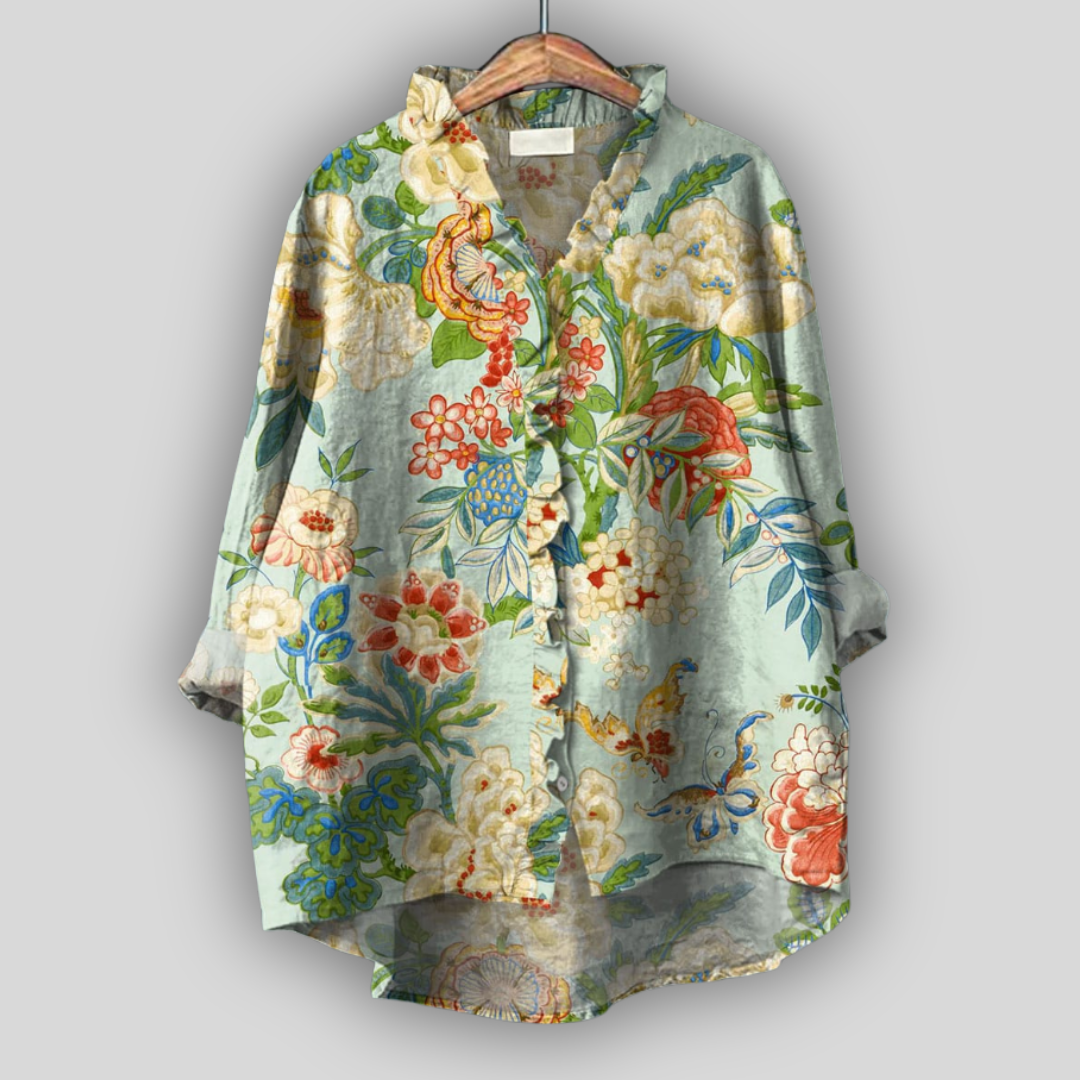 Blusa de Linho Jardim da Primavera