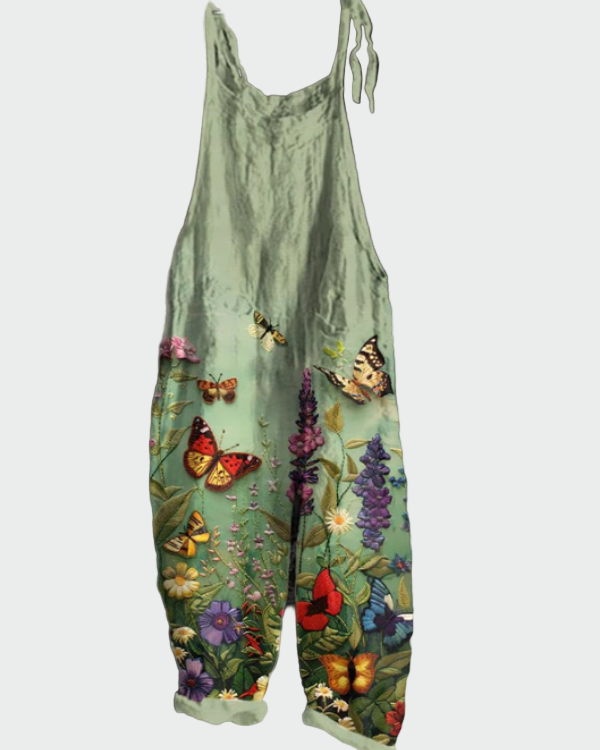 Macacão feminino com flores e borboletas – Conforto e elegância