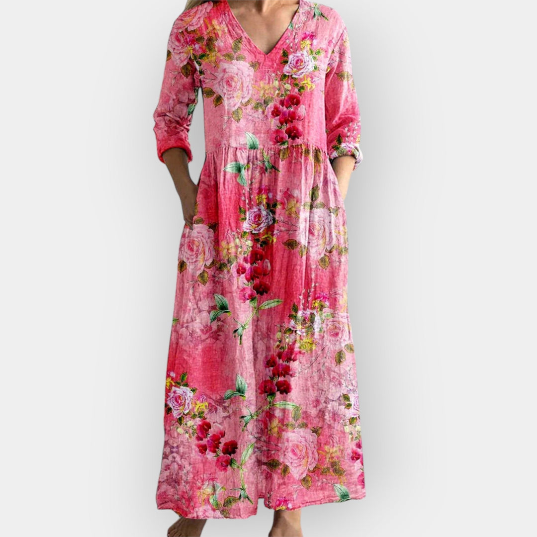 Vestido Floral com Silhueta Fluida