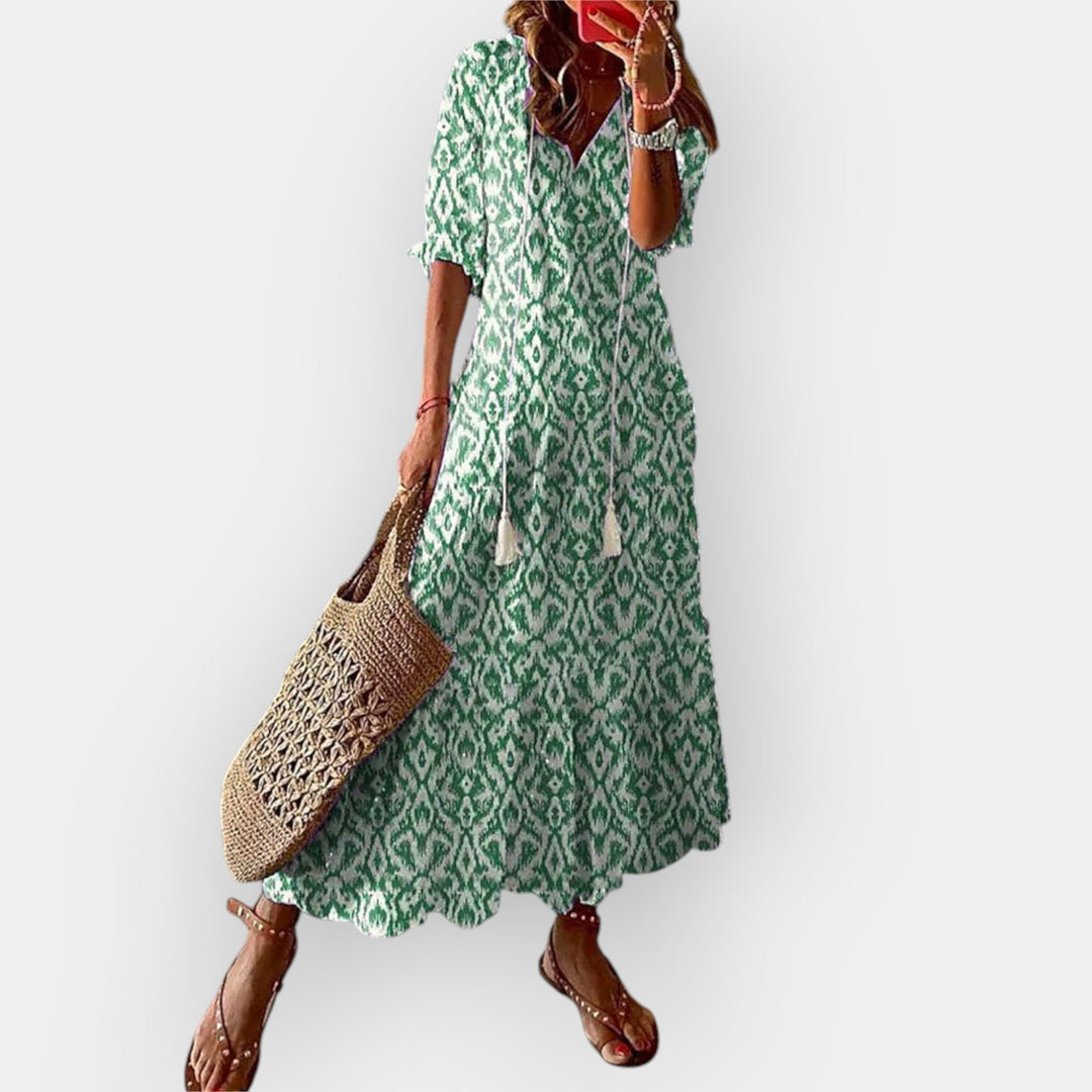 Vestido Maxi com Estilo Boémio
