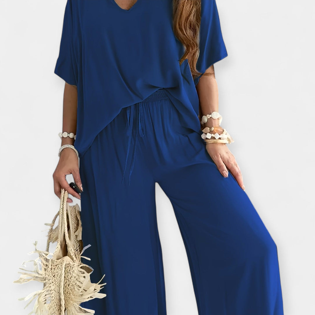 Conjunto Arejado com Calças Largas e Blusa Solta