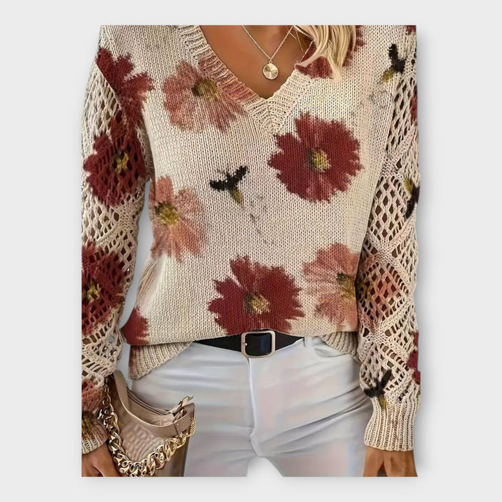 Camisola Tricot com Detalhes em Renda