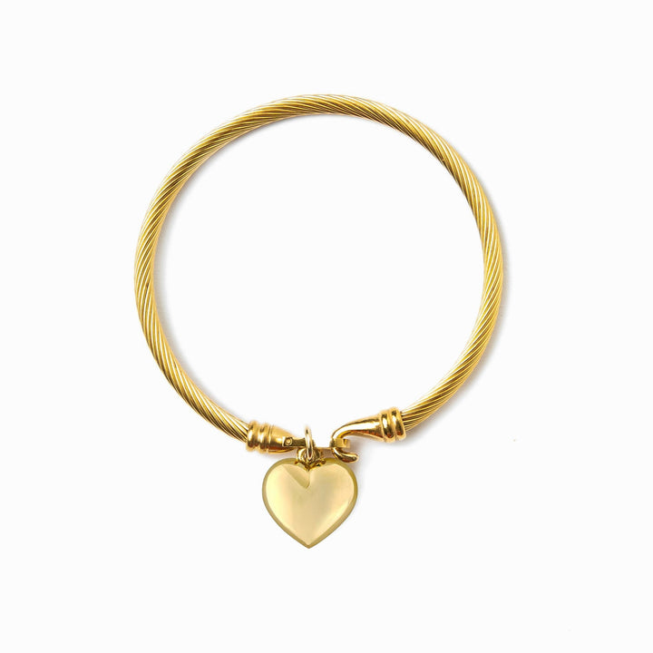 Pulseira de Ouro em Forma de Coração