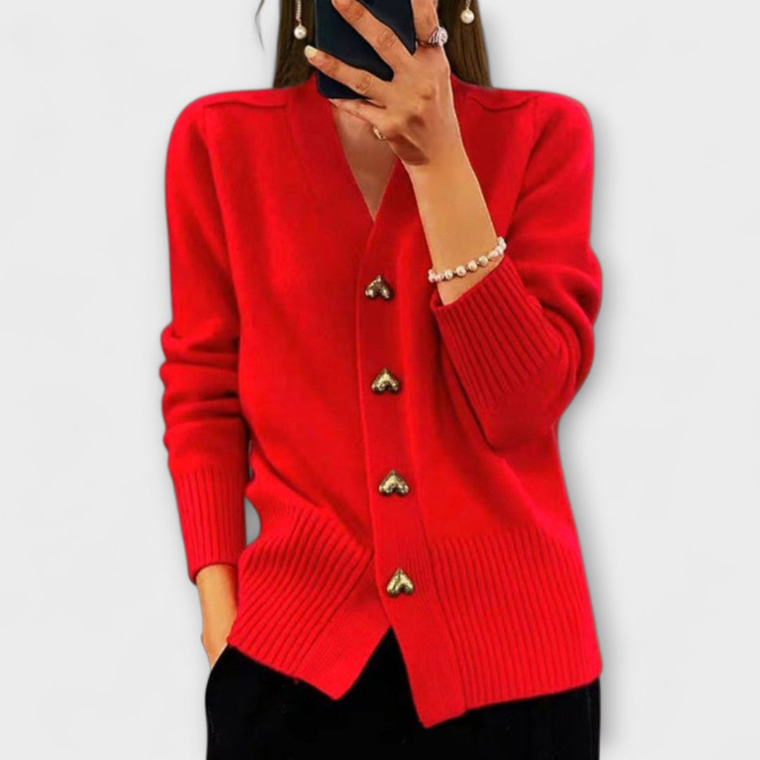 Marij – Sweater feminino com decote em V em estilo vintage