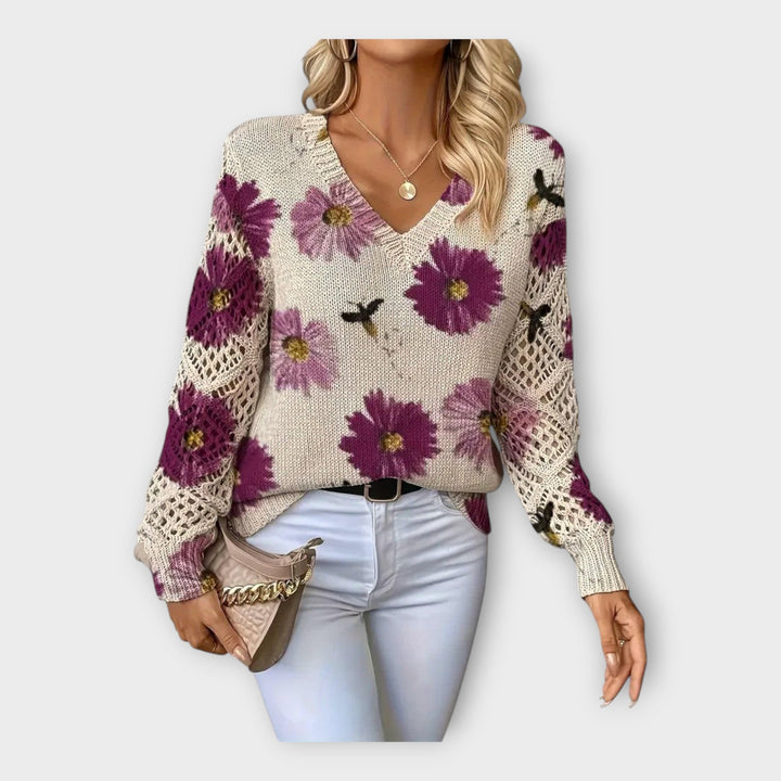 Camisola Tricot com Detalhes em Renda