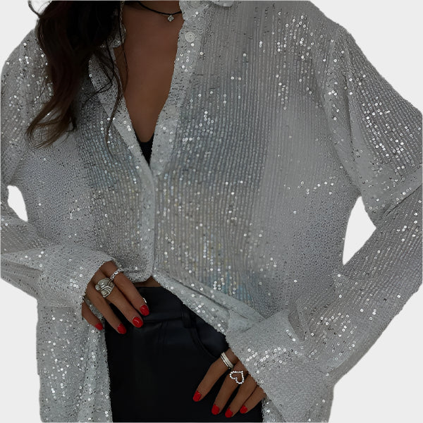 Blusa com Lantejoulas para Festa