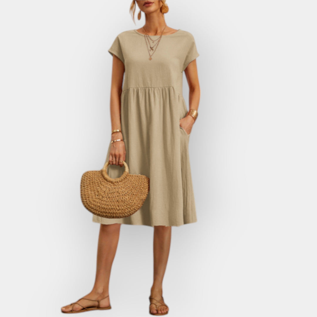 Vestido Midi com Linhas Elegantes