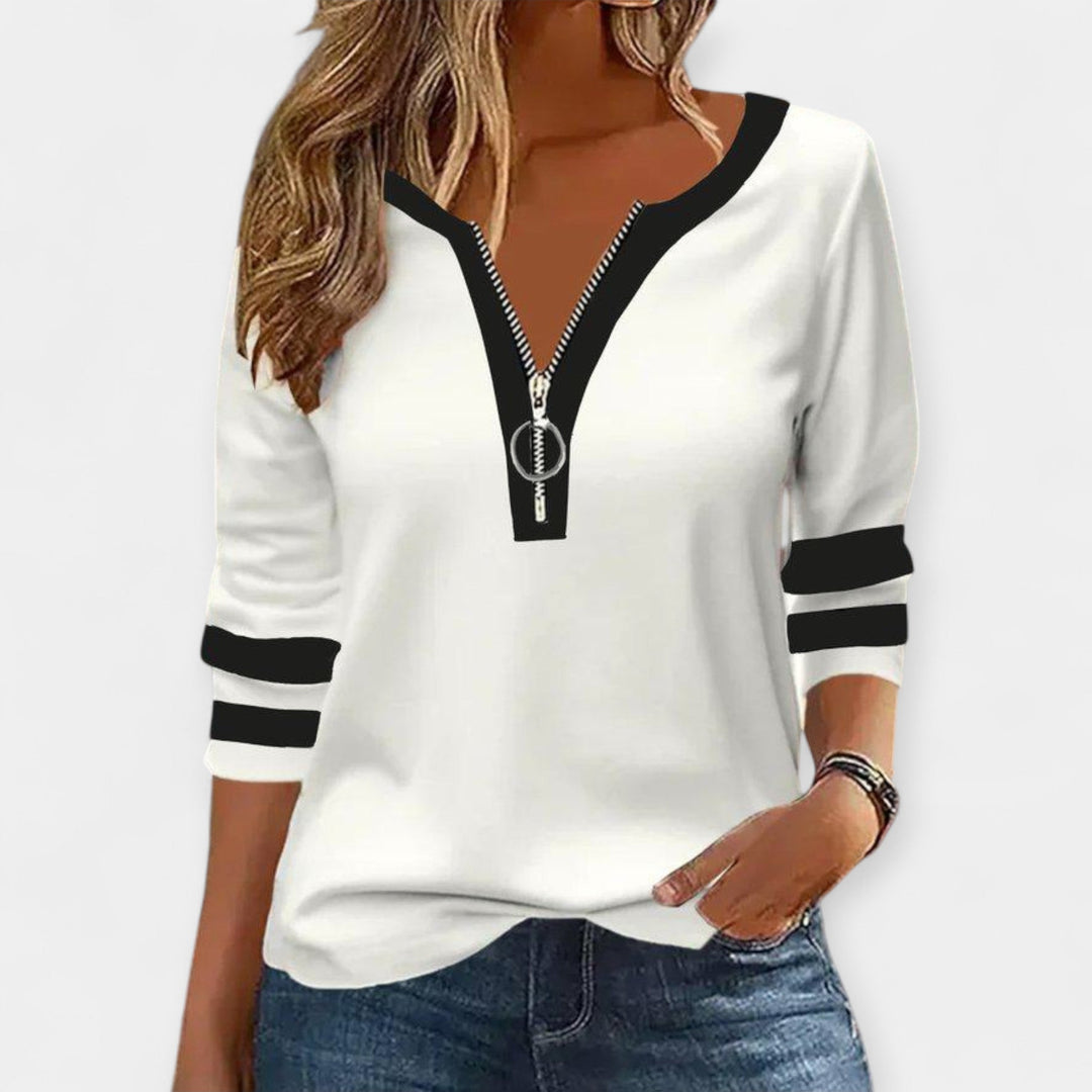 Camisola de Manga Longa com Zíper