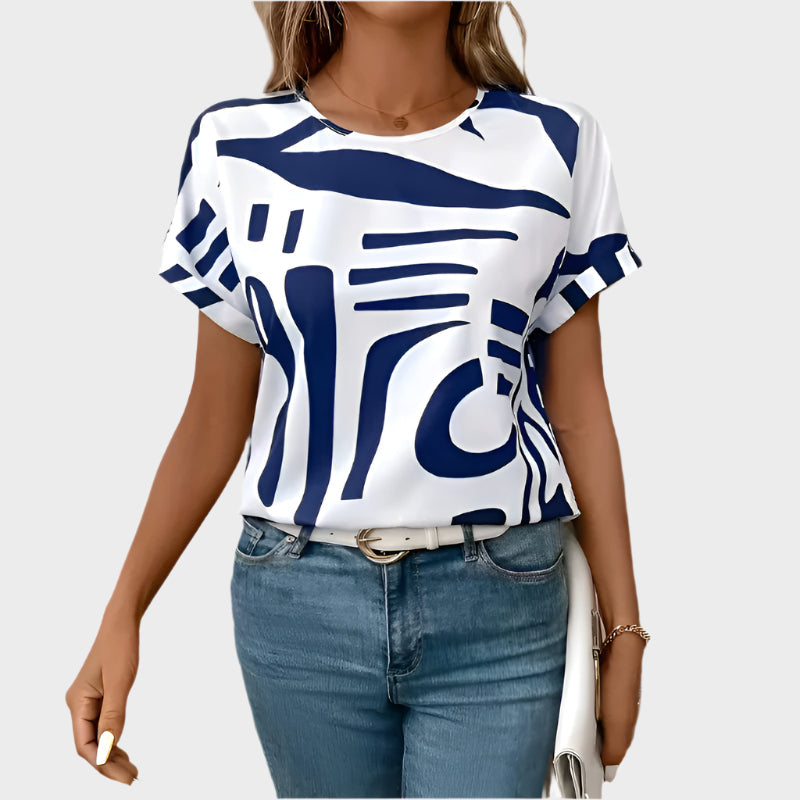 T-shirt Diário com Design Abstrato