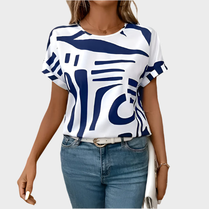 T-shirt Diário com Design Abstrato