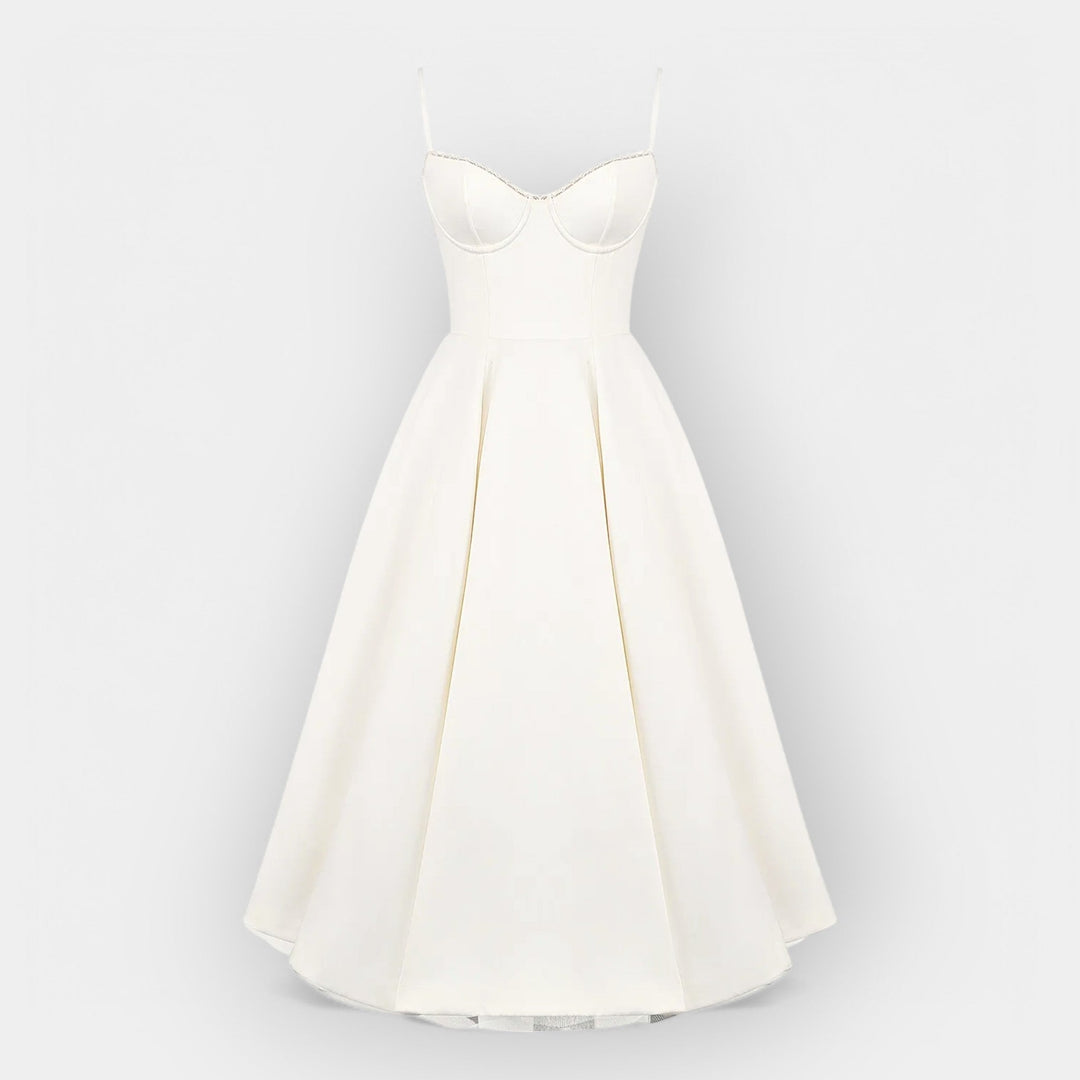 Vestido Midi Branco Simples