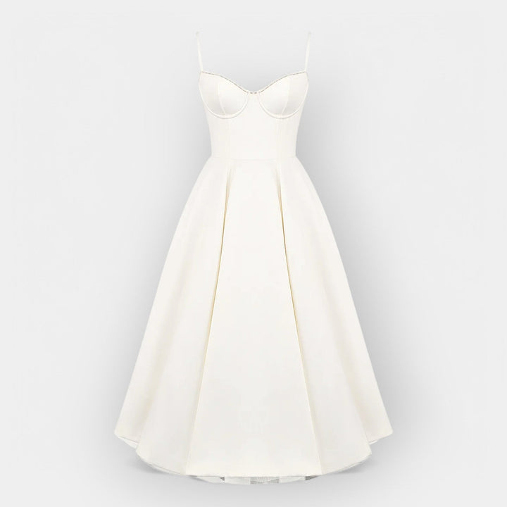 Vestido Midi Branco Liso