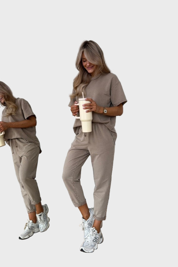 Conjunto Bicolor de Algodão com 2 Peças