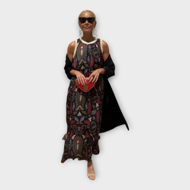Vestido Maxi com Padrões Elegantes
