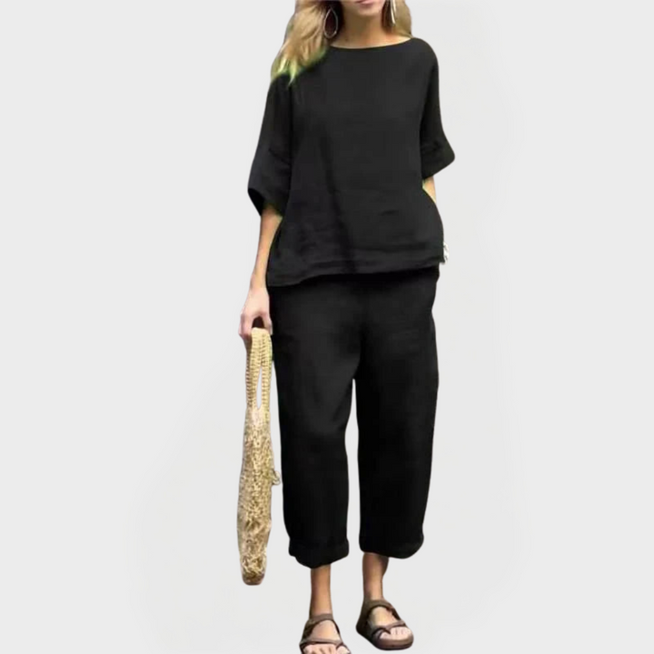 Conjunto de Vestido com Padrões Naturais