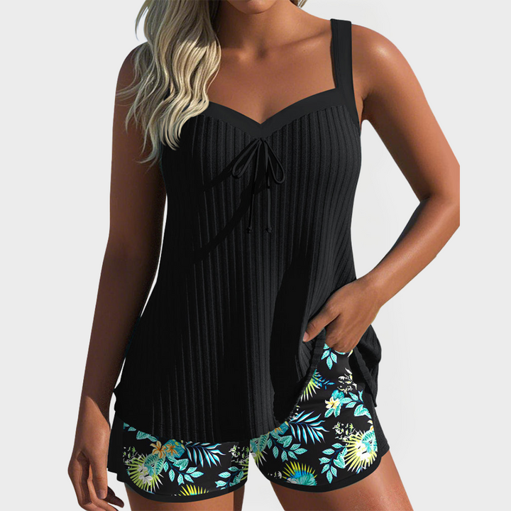 Conjunto de Tankini com Padrões Florais