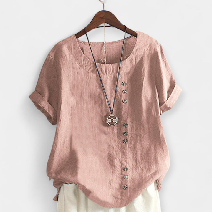 Blusa de Manga Curta com Botões