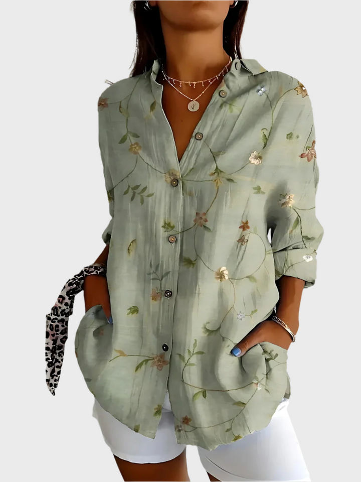 Blusa de Algodão com Padrão Floral