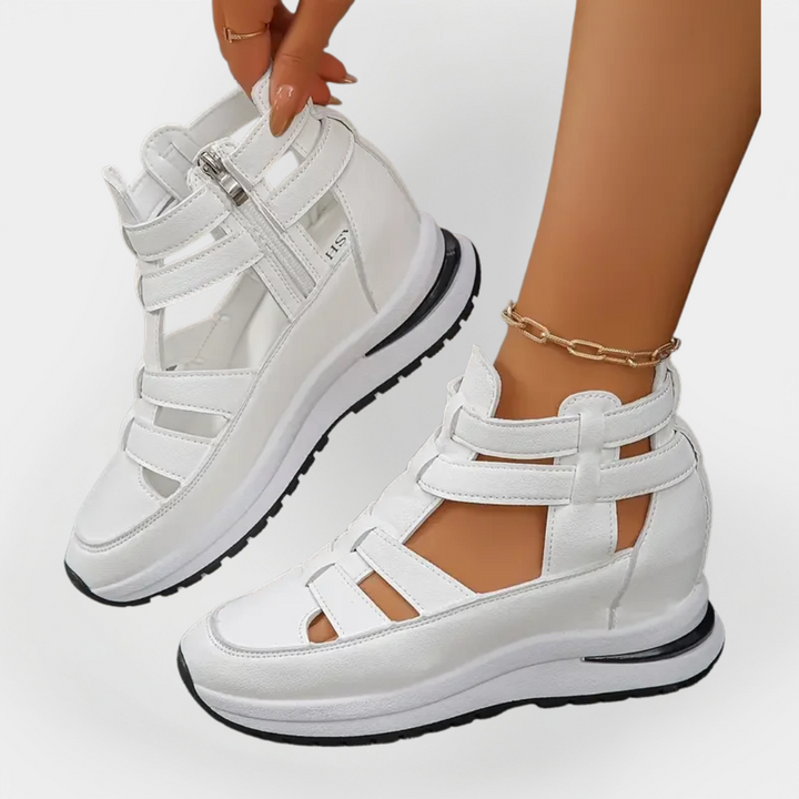 Sandal de Salto Elegante e Leve com Fecho Lateral