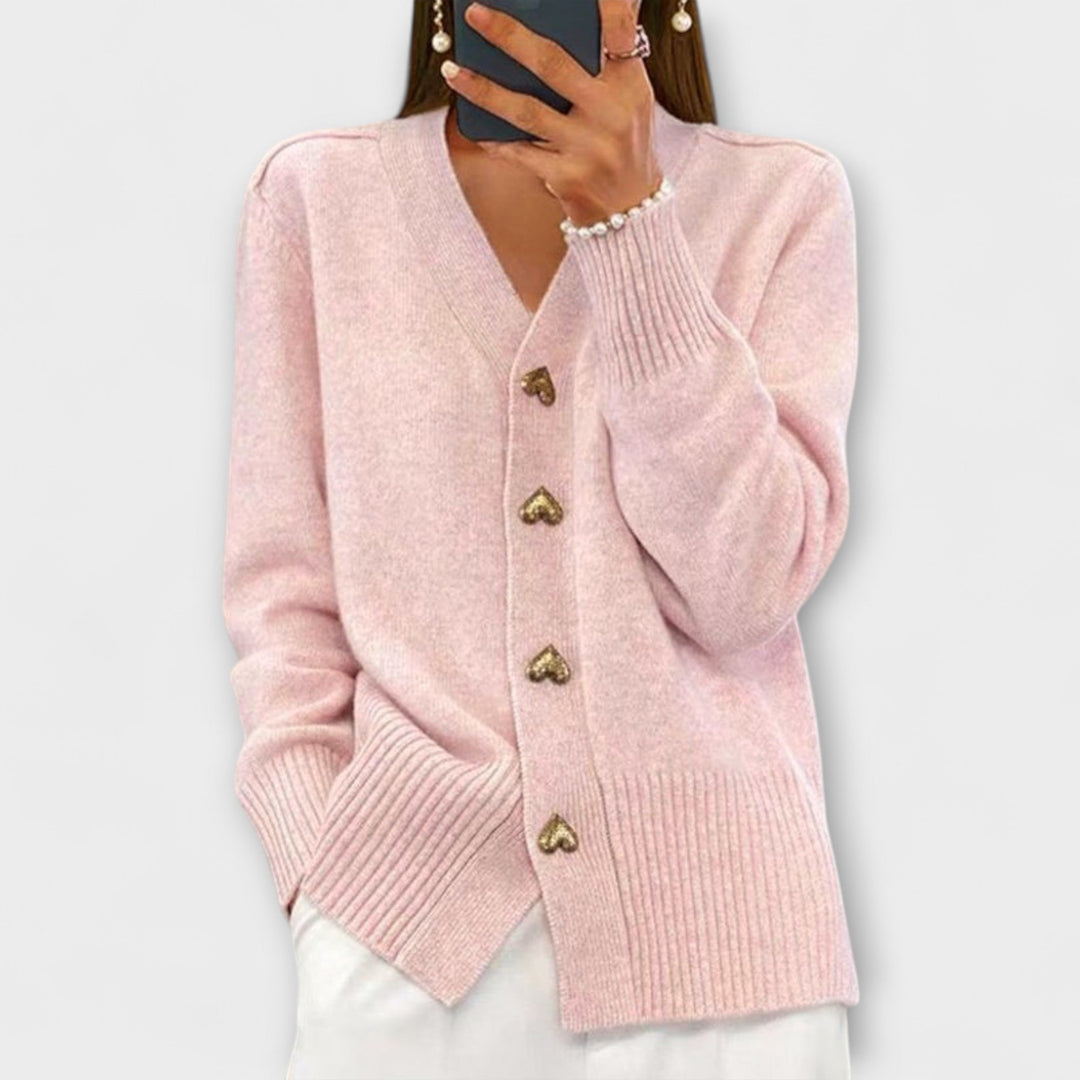 Marij – Sweater feminino com decote em V em estilo vintage