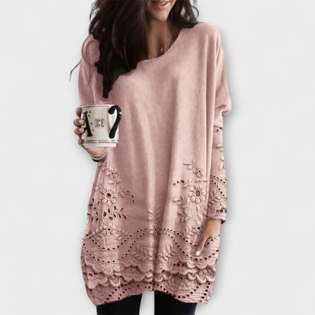 Riley – Pullover Impresso com Bordados