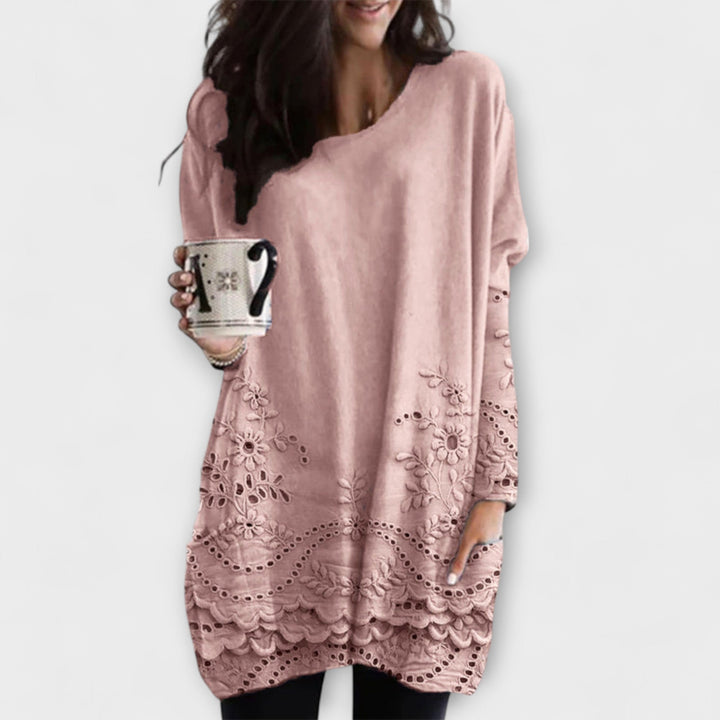 Riley – Pullover Impresso com Bordados