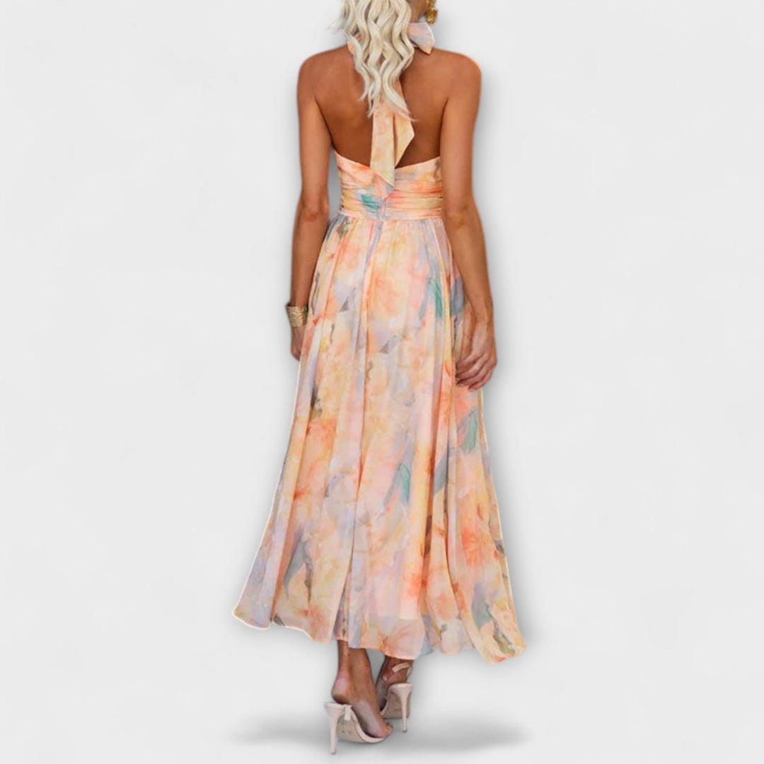 Vestido Maxi com Aquarela