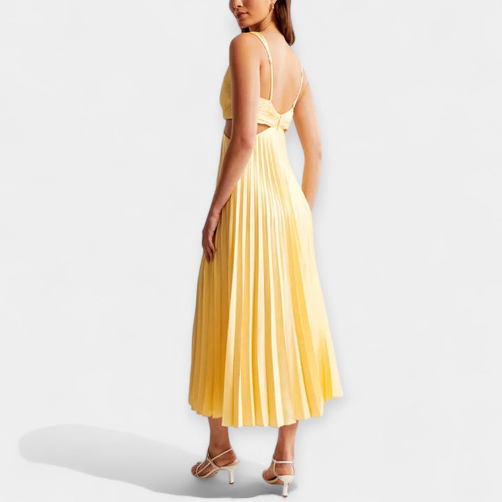 Vestido Maxi com Design Plissado
