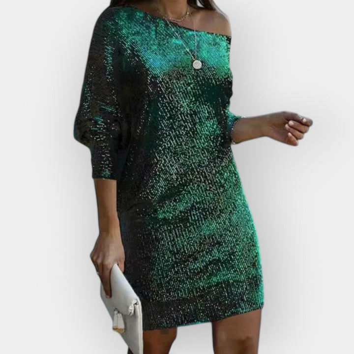 Vestido de Saída à Noite com Lantejoulas