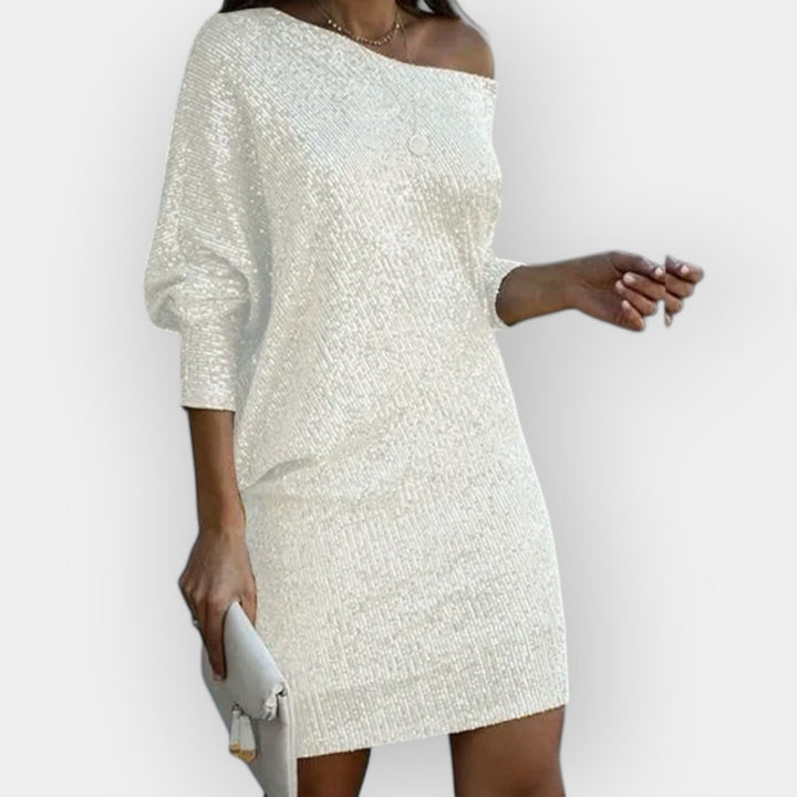 Vestido de Saída à Noite com Lantejoulas