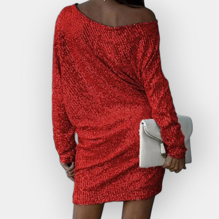 Vestido de Saída à Noite com Lantejoulas