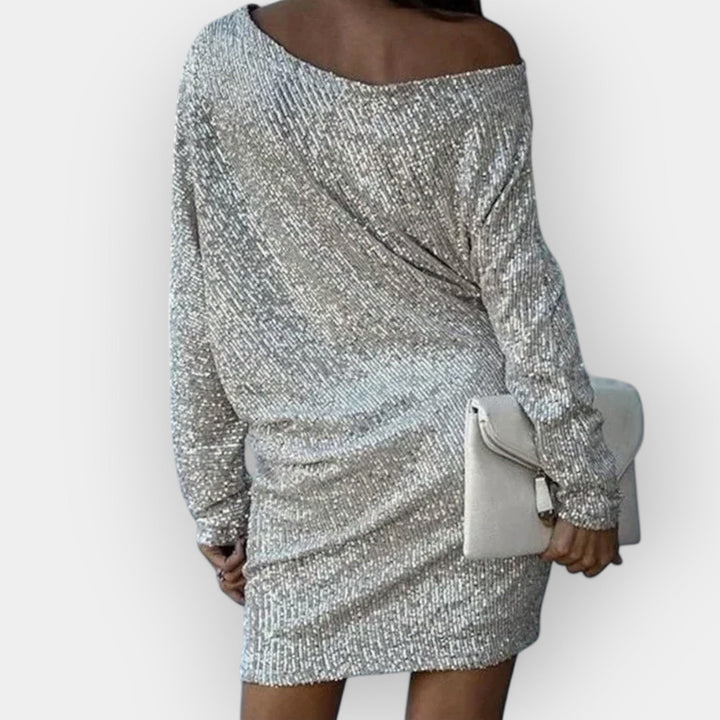 Vestido de Saída à Noite com Lantejoulas