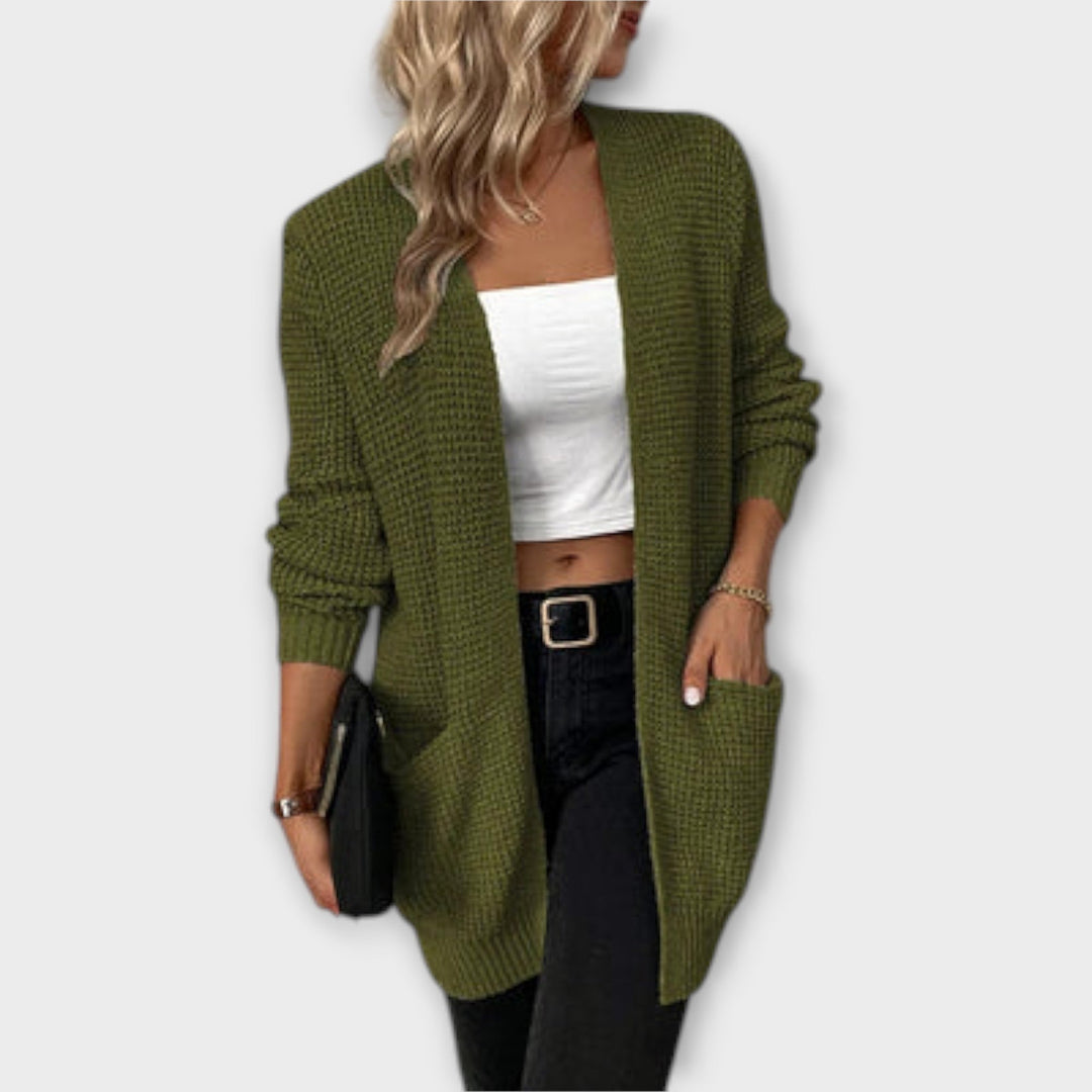 Nâncy - cardigan de malha descontraído com bolsos
