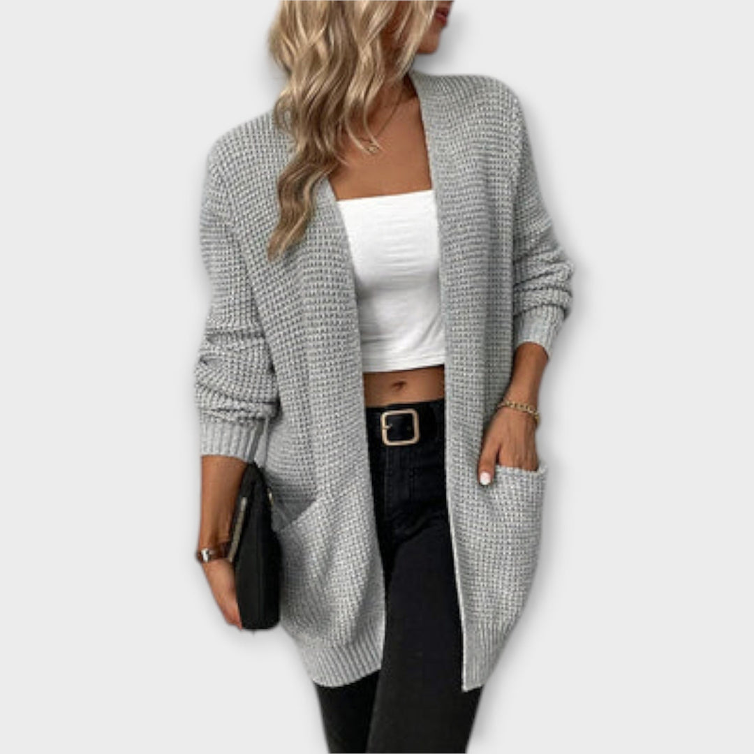 Nâncy - cardigan de malha descontraído com bolsos