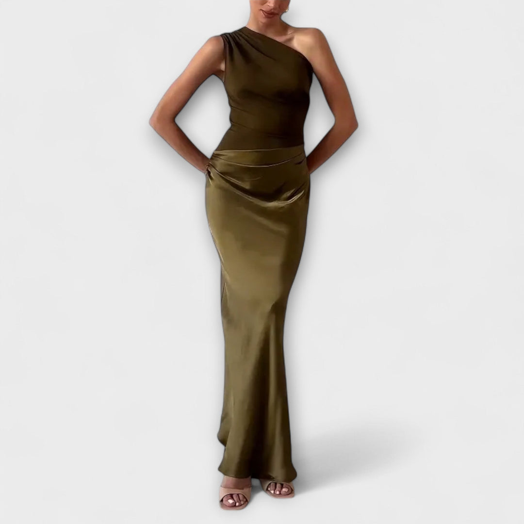Vestido Maxi com Ombro Descoberto