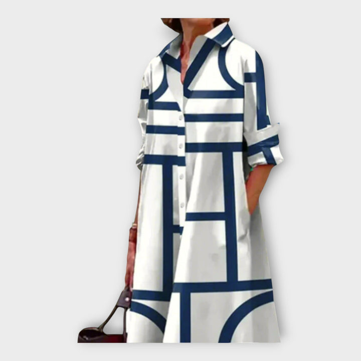 Vestido Artesanal com Padrão Geométrico