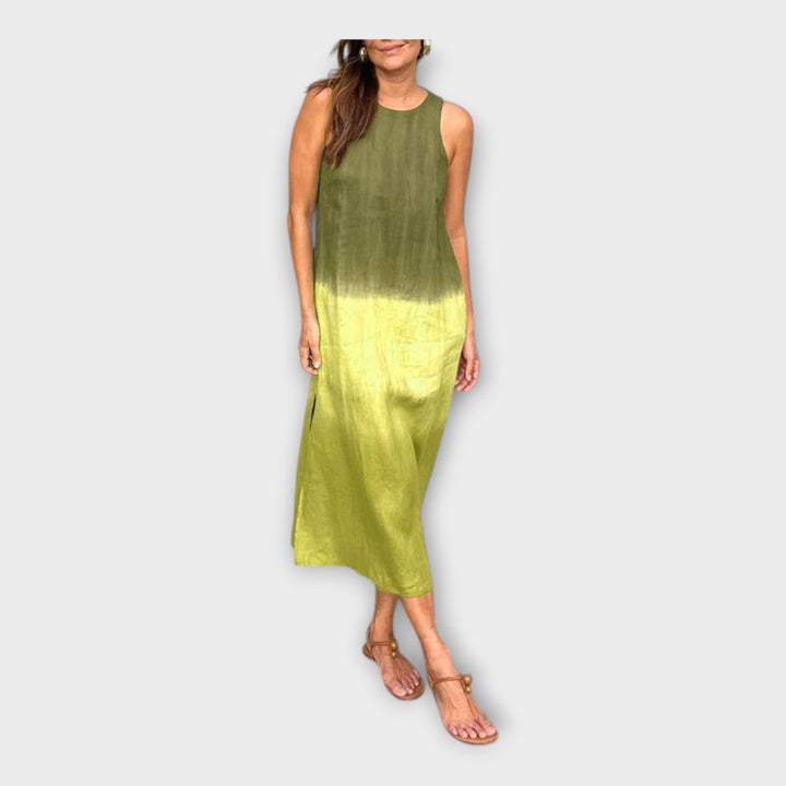 vestido com linha fluida e elegância atemporal