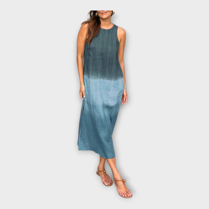 vestido com linha fluida e elegância atemporal