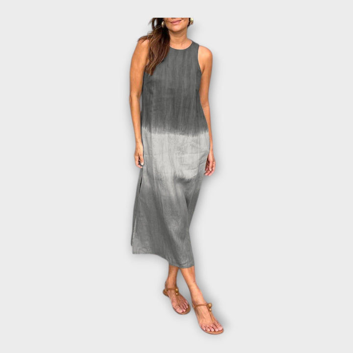 vestido com linha fluida e elegância atemporal