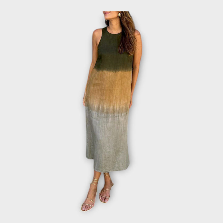 vestido com linha fluida e elegância atemporal