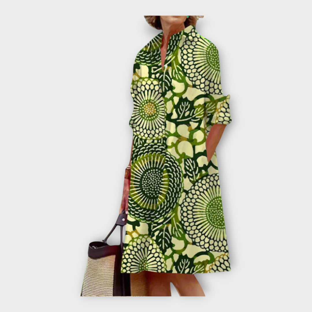 Vestido Artesanal com Padrão Geométrico