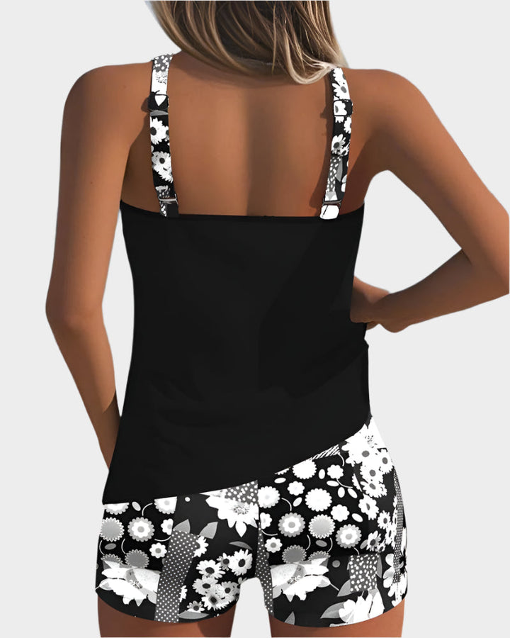 Conjunto de Biquíni em Dois Peças com Padrão Floral